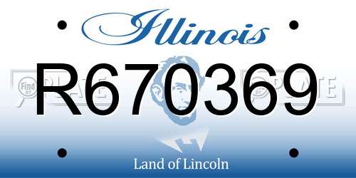 R670369 Illinois License Plate