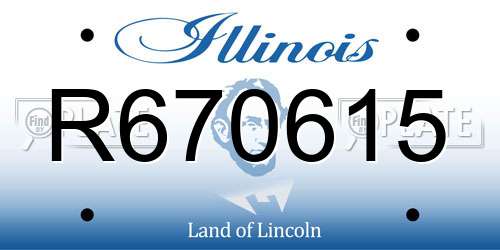 R670615 Illinois License Plate