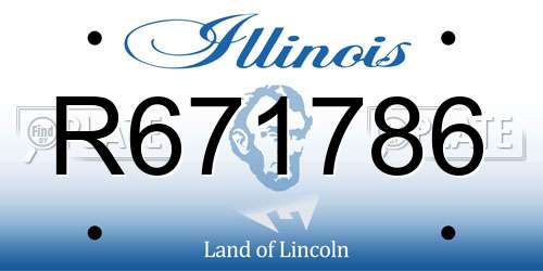 R671786 Illinois License Plate