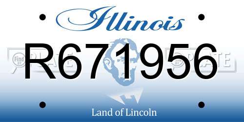 R671956 Illinois License Plate