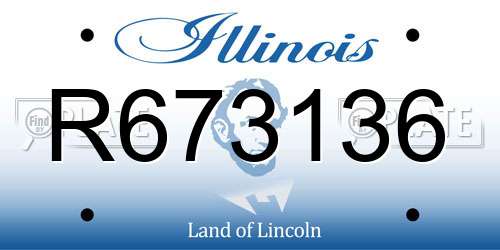 R673136 Illinois License Plate