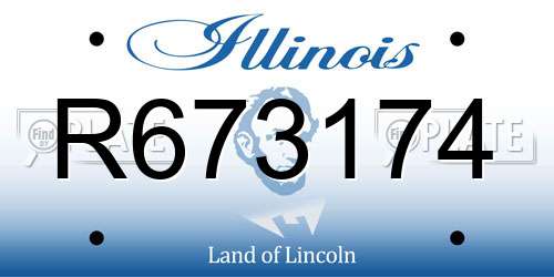 R673174 Illinois License Plate