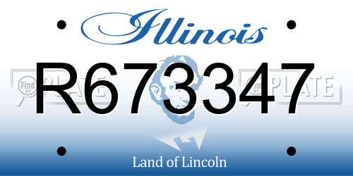 R673347 Illinois License Plate