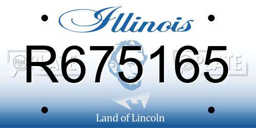 R675165 Illinois License Plate