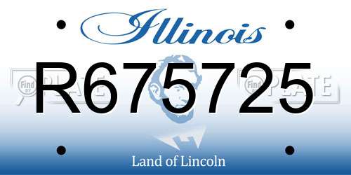 R675725 Illinois License Plate