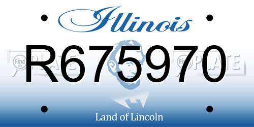 R675970 Illinois License Plate