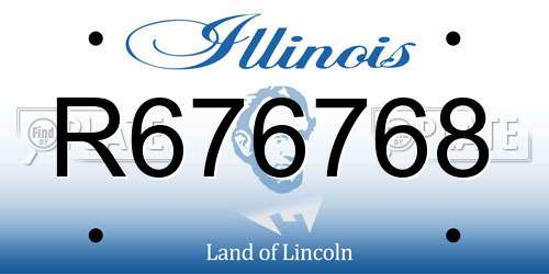 R676768 Illinois License Plate