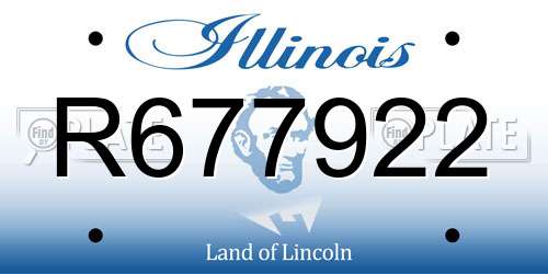 R677922 Illinois License Plate