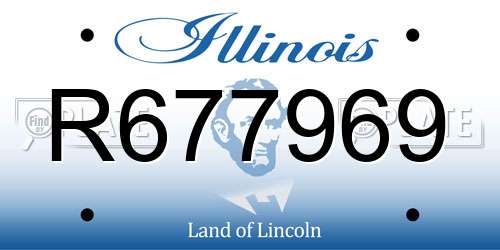 R677969 Illinois License Plate