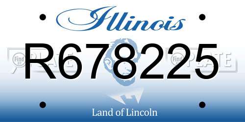 R678225 Illinois License Plate