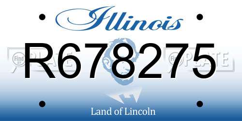 R678275 Illinois License Plate