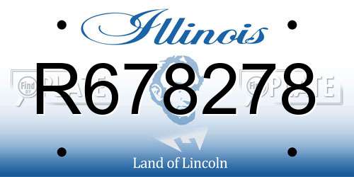 R678278 Illinois License Plate