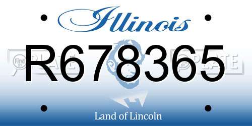 R678365 Illinois License Plate