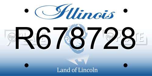 R678728 Illinois License Plate