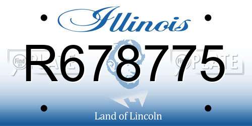 R678775 Illinois License Plate