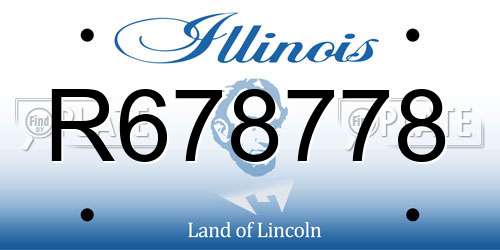 R678778 Illinois License Plate