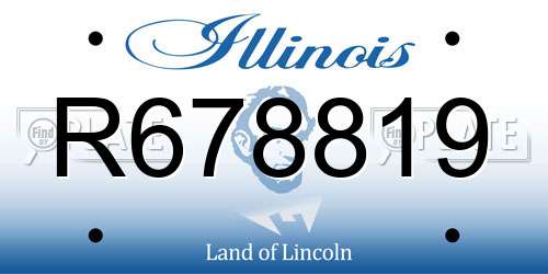 R678819 Illinois License Plate