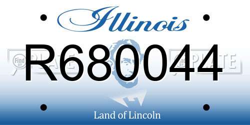 R680044 Illinois License Plate