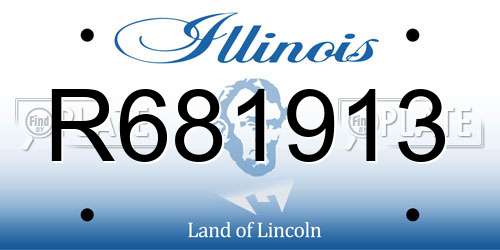 R681913 Illinois License Plate