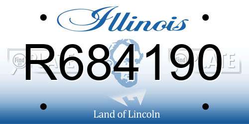 R684190 Illinois License Plate