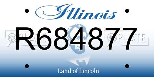 R684877 Illinois License Plate