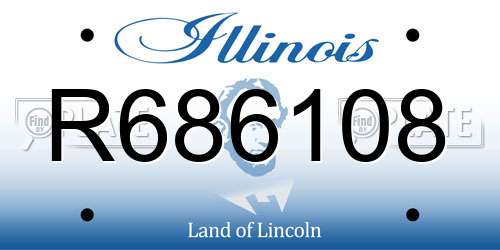R686108 Illinois License Plate