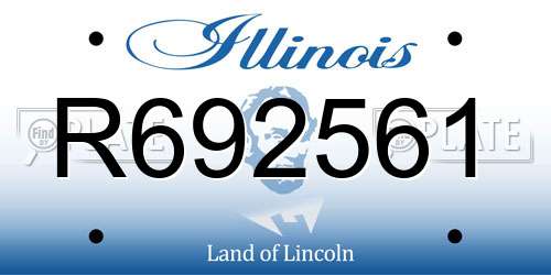 R692561 Illinois License Plate