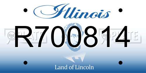 R700814 Illinois License Plate