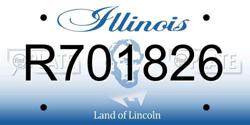 R701826 Illinois License Plate