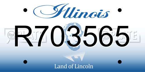 R703565 Illinois License Plate