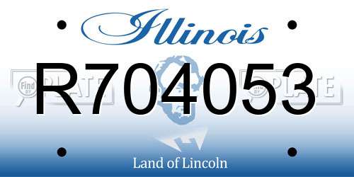 R704053 Illinois License Plate