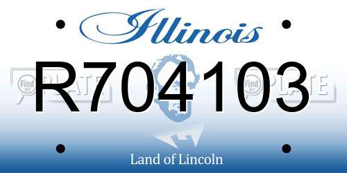 R704103 Illinois License Plate