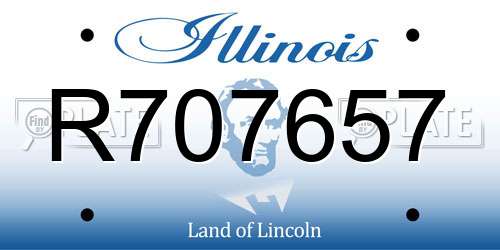 R707657 Illinois License Plate