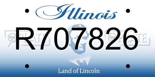 R707826 Illinois License Plate