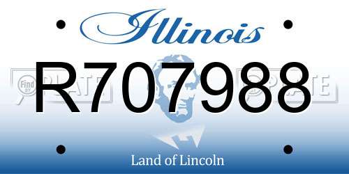 R707988 Illinois License Plate