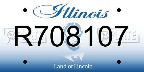 R708107 Illinois License Plate
