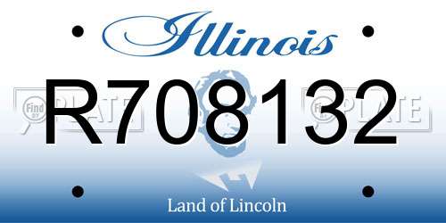 R708132 Illinois License Plate