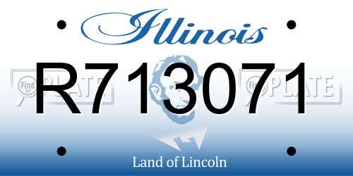 R713071 Illinois License Plate