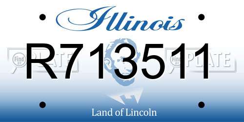 R713511 Illinois License Plate