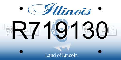 R719130 Illinois License Plate