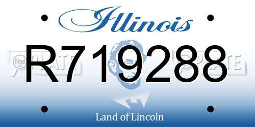 R719288 Illinois License Plate
