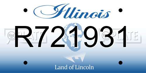 R721931 Illinois License Plate