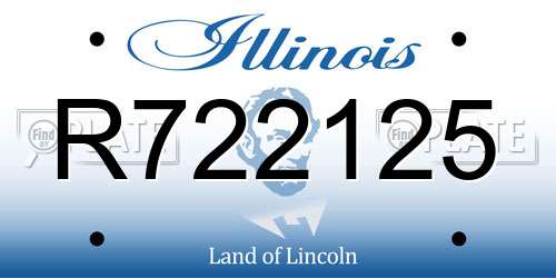 R722125 Illinois License Plate