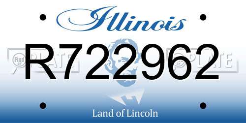 R722962 Illinois License Plate