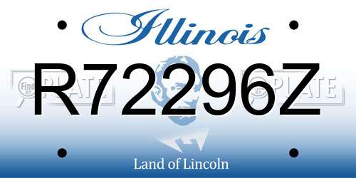R72296Z Illinois License Plate