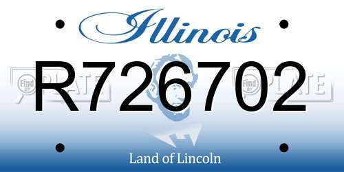 R726702 Illinois License Plate