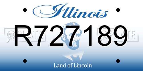 R727189 Illinois License Plate