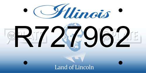 R727962 Illinois License Plate