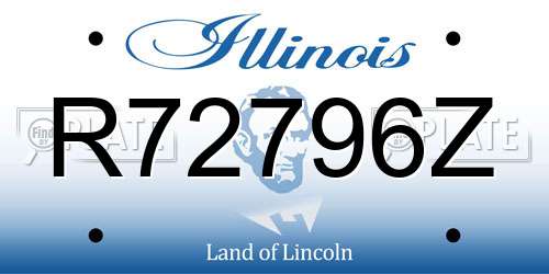 R72796Z Illinois License Plate