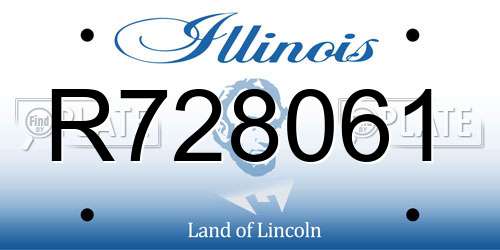 R728061 Illinois License Plate